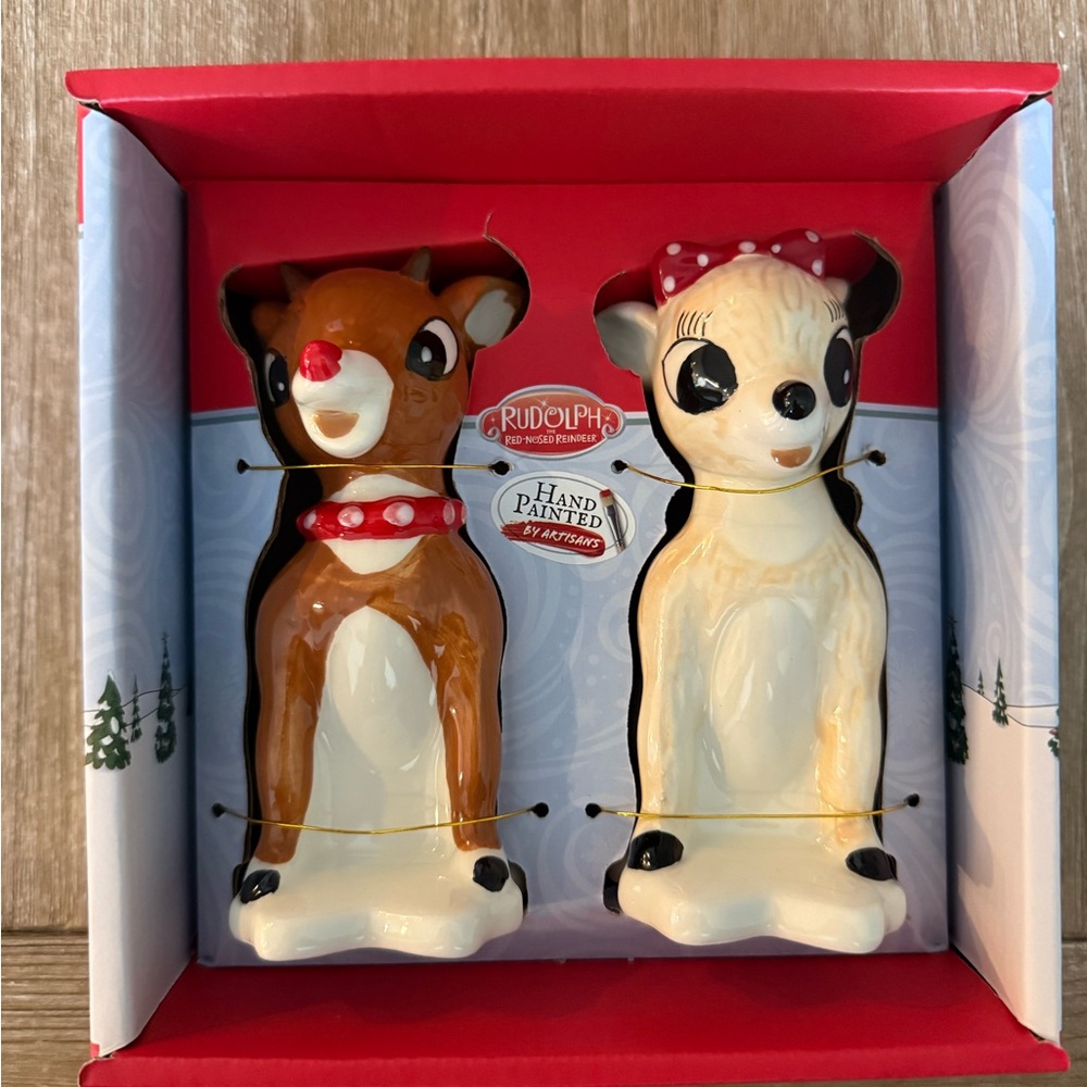 Rudolph the Red Nosed Reindeer Holiday salt & pepper shakers Christmas Gift NEW!